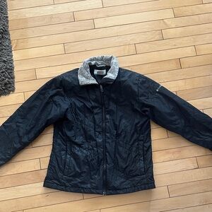 Columbia Black Jacket with Light Gray Collar